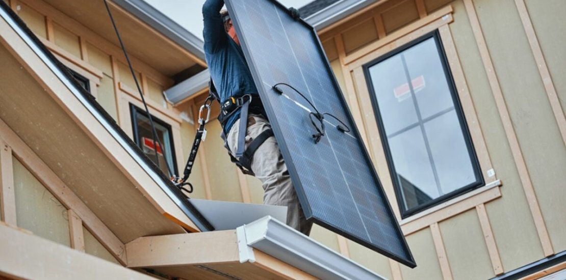 A rooftop solar installation.