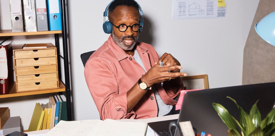 business owner at desk